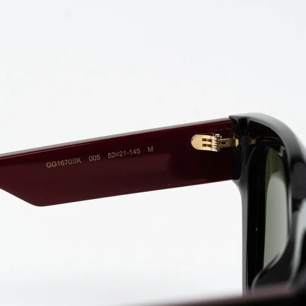 SALE! NEW Gucci GG1670SK 005 Black Red Green Square Unisex Sunglasses